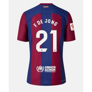 Barcelona Frenkie de Jong #21 Replika Hjemmebanetrøje Dame 2023-24 Kortærmet